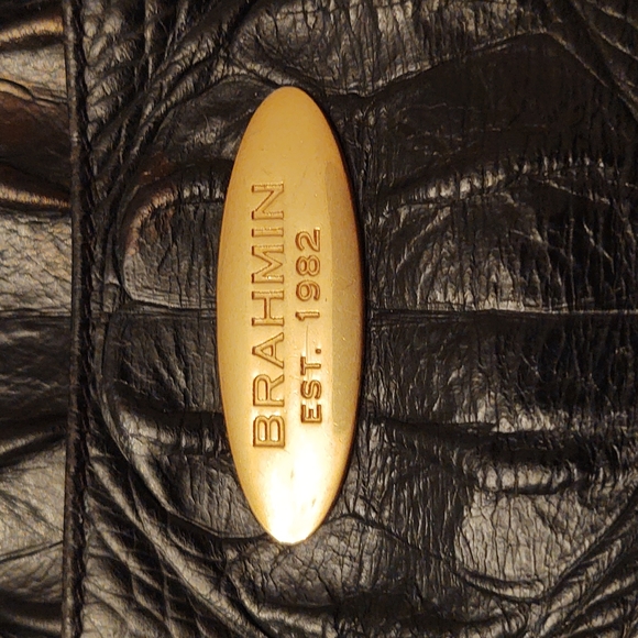 Brahmin black satchel/convertible shoulder strap purse - Picture 2 of 11